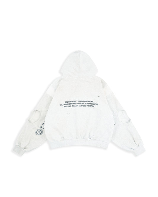 Protocol Index_RECONSTRUCTED SWEATSHIRTS ZIP HOODIE (Oatmeal Melange)