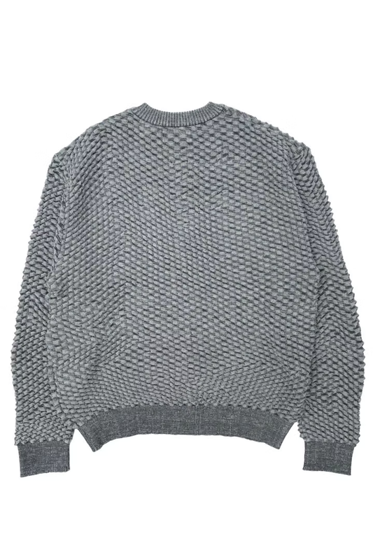KOZABURO_HONEYCOMB KNIT CARDIGAN (Charcoal)