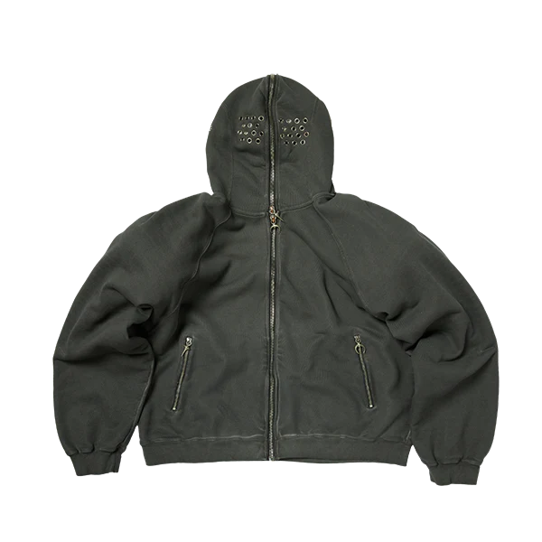 Thug Club_Bulk Shoulder Gladiator Zip-Up Hoodie (Charcoal Thug Club_Bulk Shoulder Gladiator Zip-Up Hoodie (Charcoal