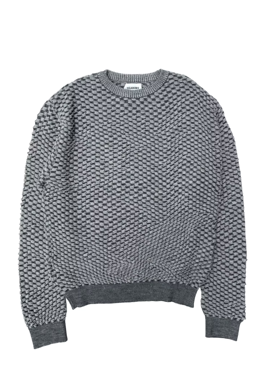 KOZABURO_HONEYCOMB KNIT SWEATER (Charcoal)