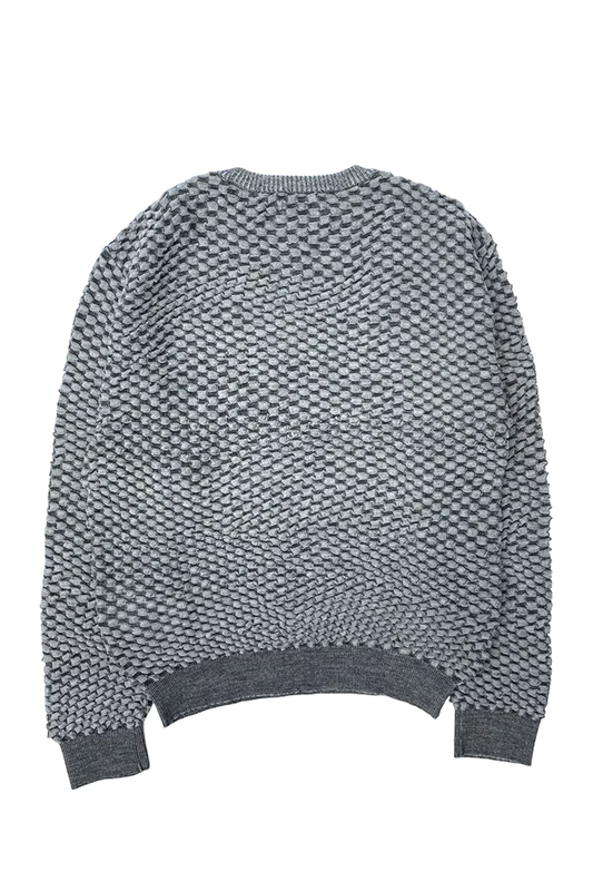 KOZABURO_HONEYCOMB KNIT SWEATER (Charcoal)