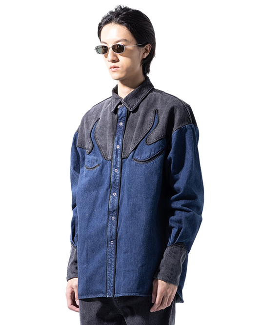 KOZABURO_WESTERN SHIRTS (Indigo)