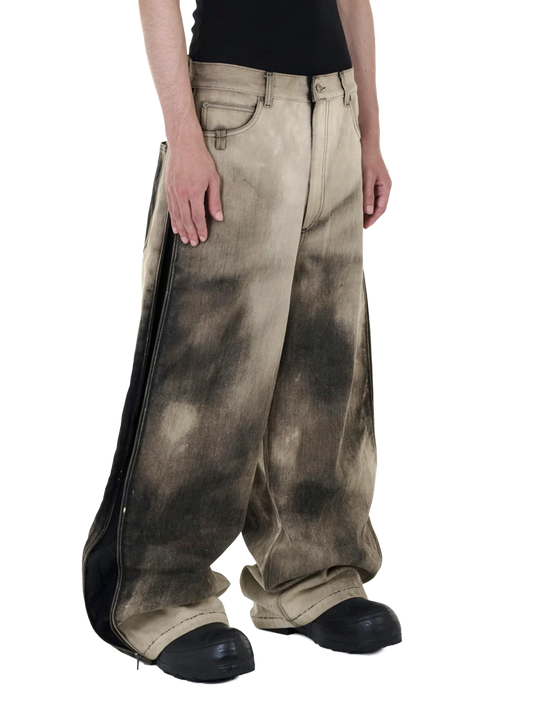 LU'U DAN_SIDE ZIP JEANS (Washed Denim)