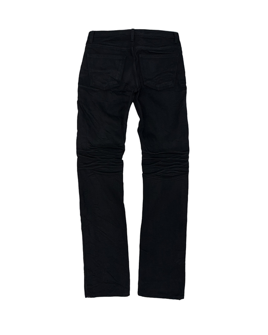 Sunday Off Club_Waxed Straight Leg Jeans (Black)
