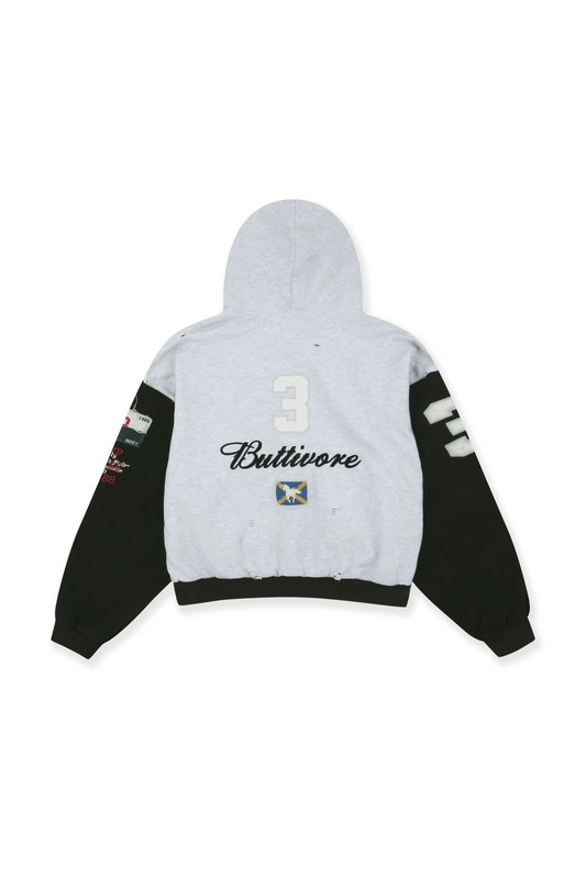 Protocol Index_BUTTIVORE ZIP HOODIE (White Melange)