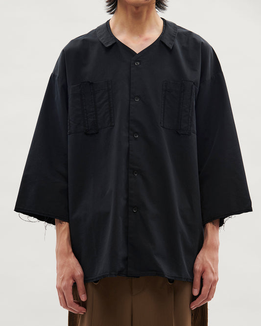 VACANT_Round Collar Shirt (Black)