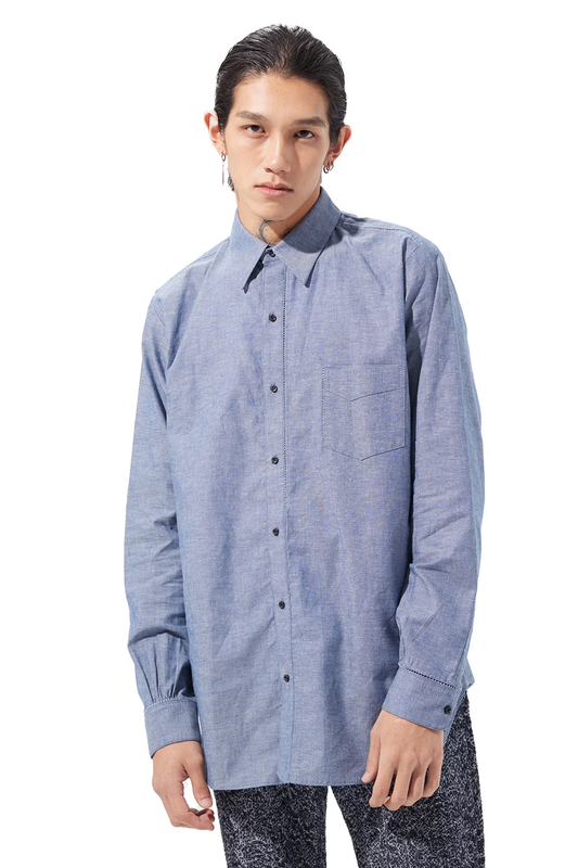 KOZABURO_GAP STITCH SHIRTS (Navy)
