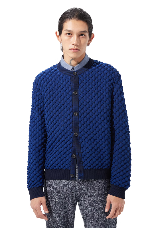 KOZABURO_SCALE KNIT CARDIGAN (Navy)