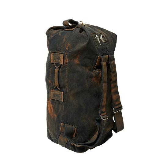 Thug Club_Two Tone Washed Canvas Duffle Bag (Rust Black)