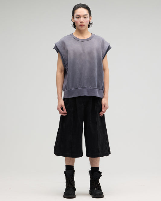 VACANT_Washed No-Sleeve Sweatshirt (Navy)