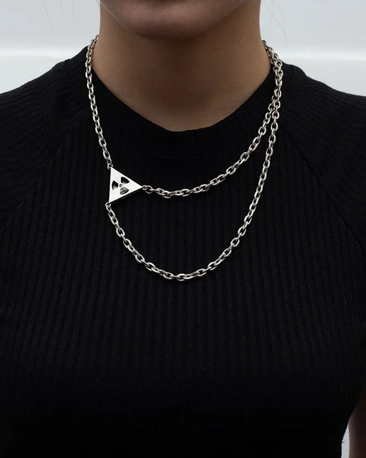 RECOVERY_NUCLEAR ZIRCON MULTI-LAYERED NECKLACE