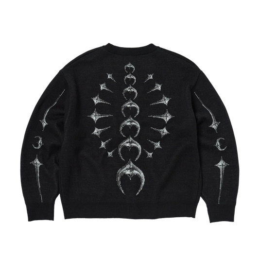 Thug Club_TC BONE KNIT CARDIGAN (Black)