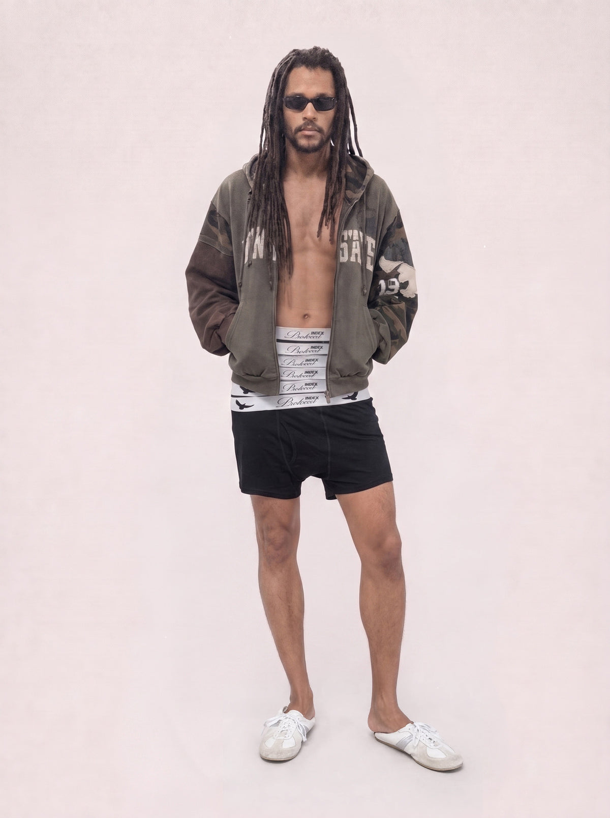Protocol Index_Reconstructed Sweatshirt Zip Hoodie (Camo)