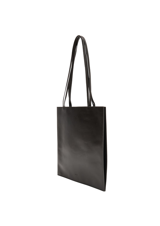 AMOMENTO_LARGE SLIM LEATHER BAG (Dark Brown)