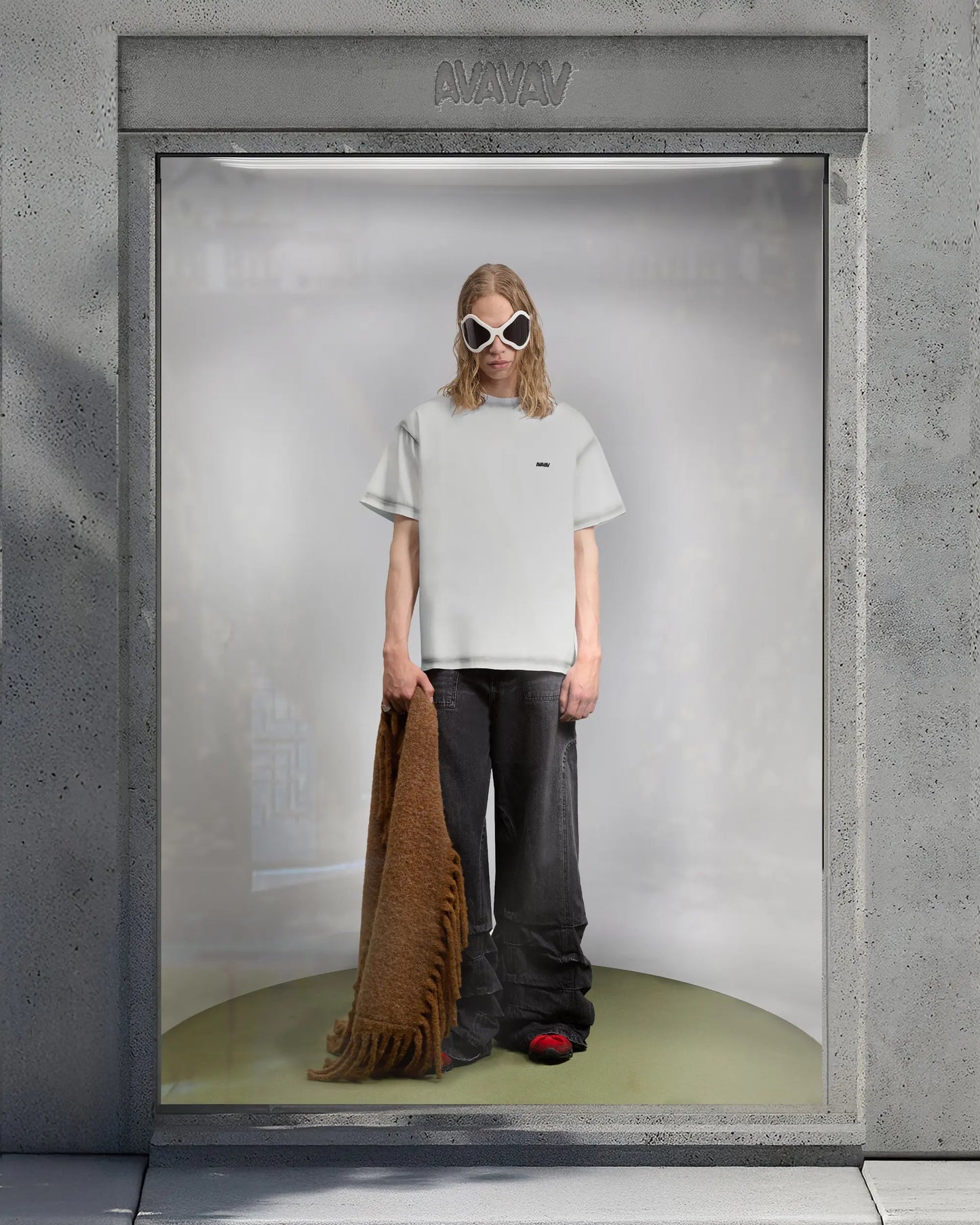 AVAVAV_AVAVAV PLEATED JEANS (Black)