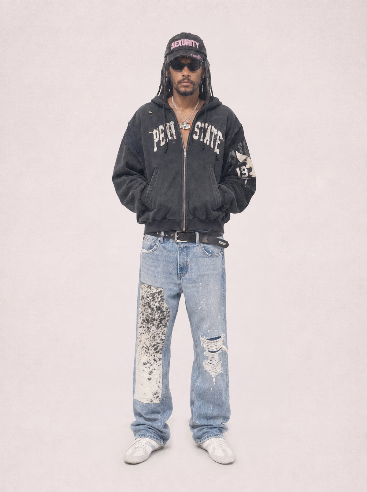 Protocol Index_Reconstructed Sweatshirt Zip Hoodie (Black)