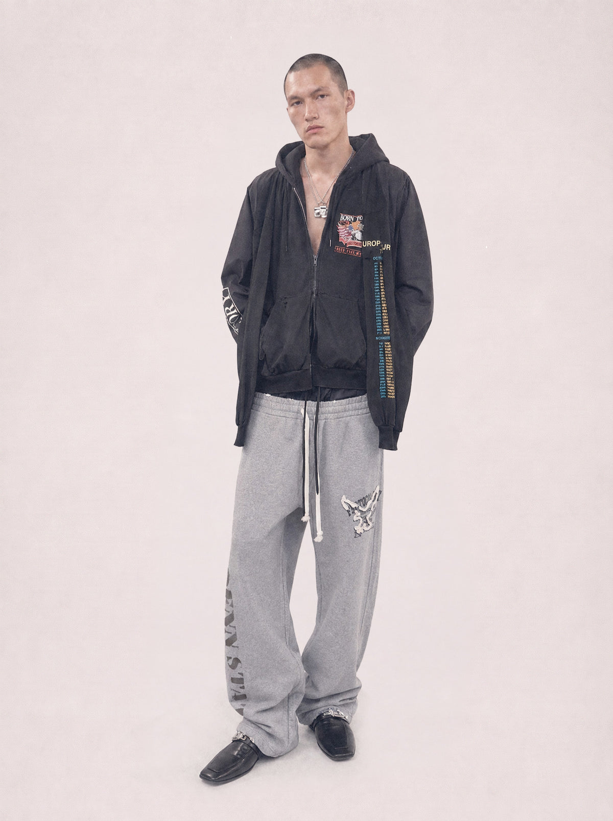 Protocol Index_Four-hands Jersey Zip Hoodie (Black)
