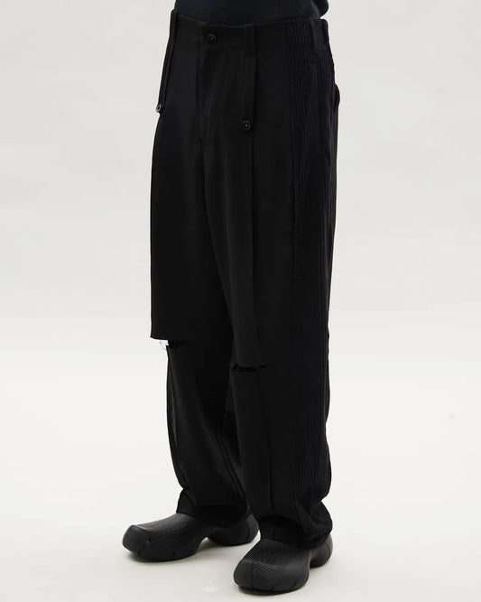 VACANT_Spliced Pants (Black)