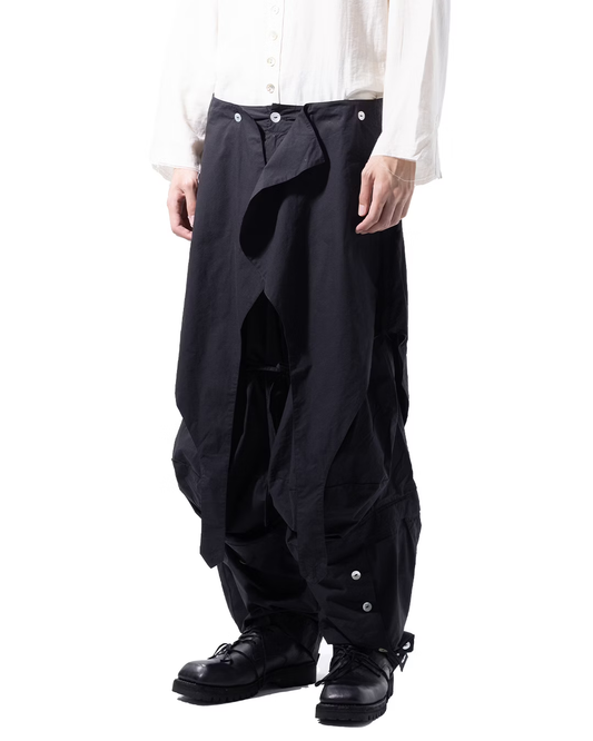 aenrmous_RAINDROPS IN LEAVES PANT (Black)