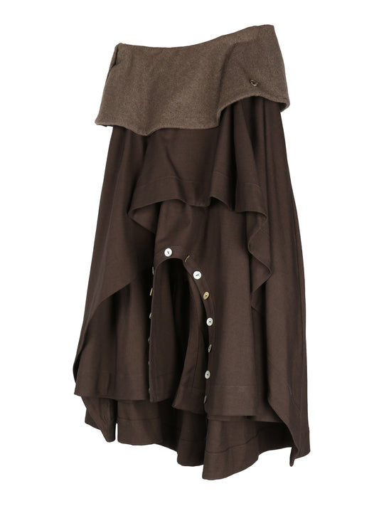 aenrmous_CASCADE SKIRT (Brown)