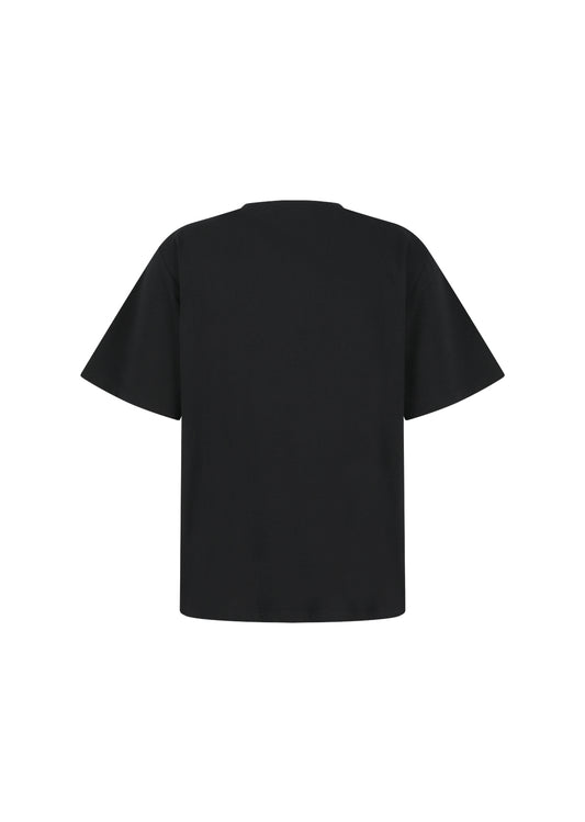 AMOMENTO_BOAT NECK T-SHIRT (Black)