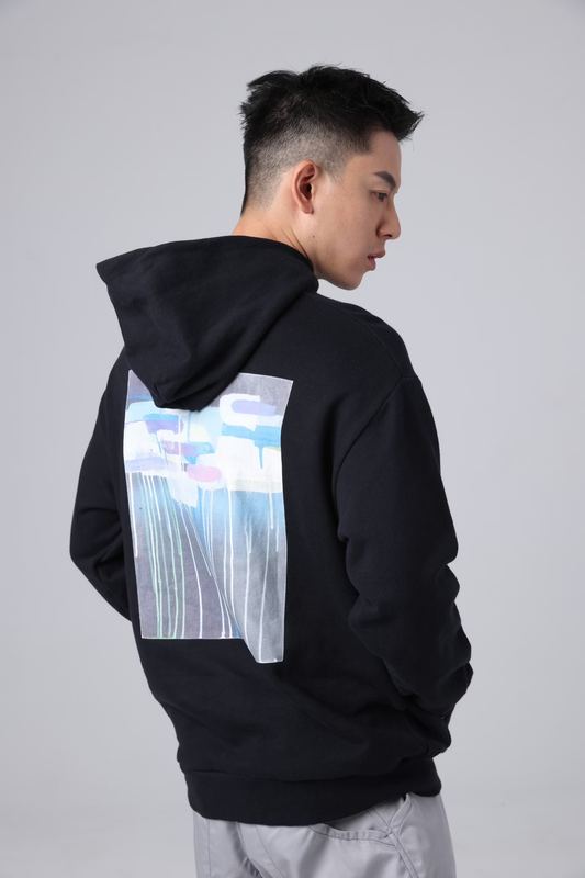 LOOSEJOINTS_Jun Tsunoda 'purple tears' SWEAT HOODIE (Navy)