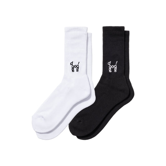 LOOSEJOINTS_JASON FOX - 'DOG' RIB SOCKS (Black)