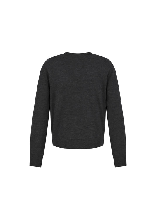 AMOMENTO_MEN'S WOOL CARDIGAN (Charcoal)