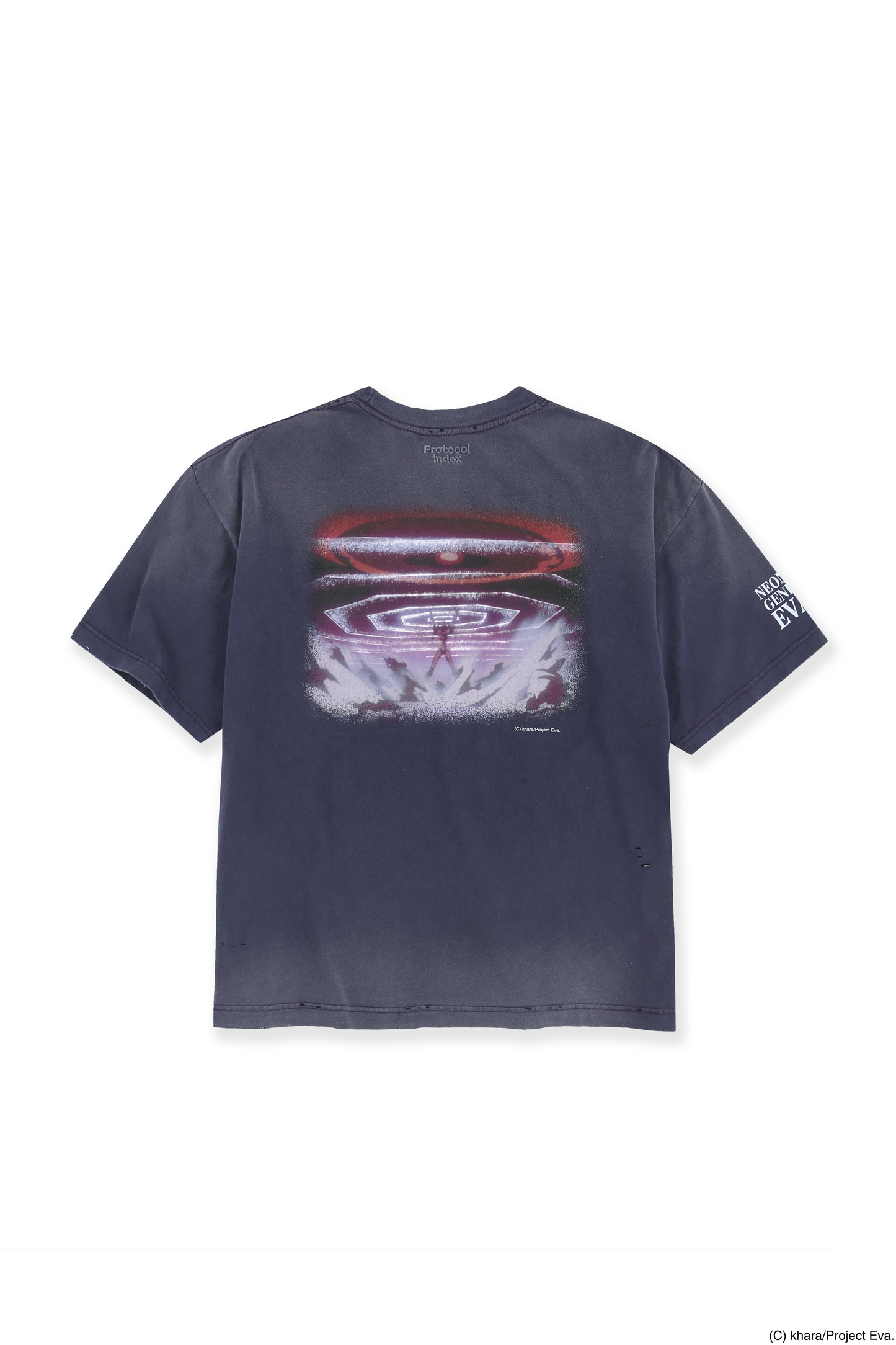 Protocol Index × EVANGELION_OVERDYED VINTAGE EVANGELION UNIT-01 T-SHIRTS (Purple)