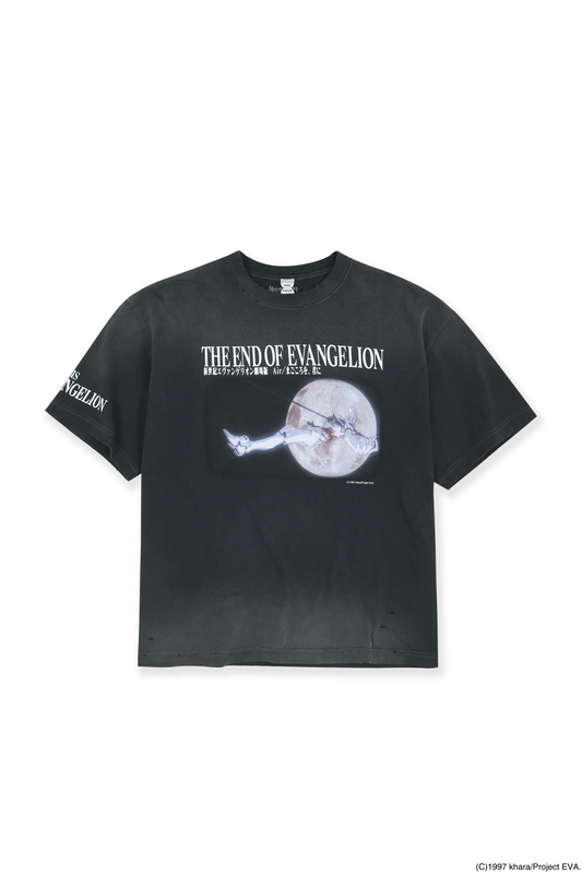 Protocol Index × EVANGELION_OVERDYED VINTAGE MASS PRODUCTION EVANGELION T-SHIRTS (Black)