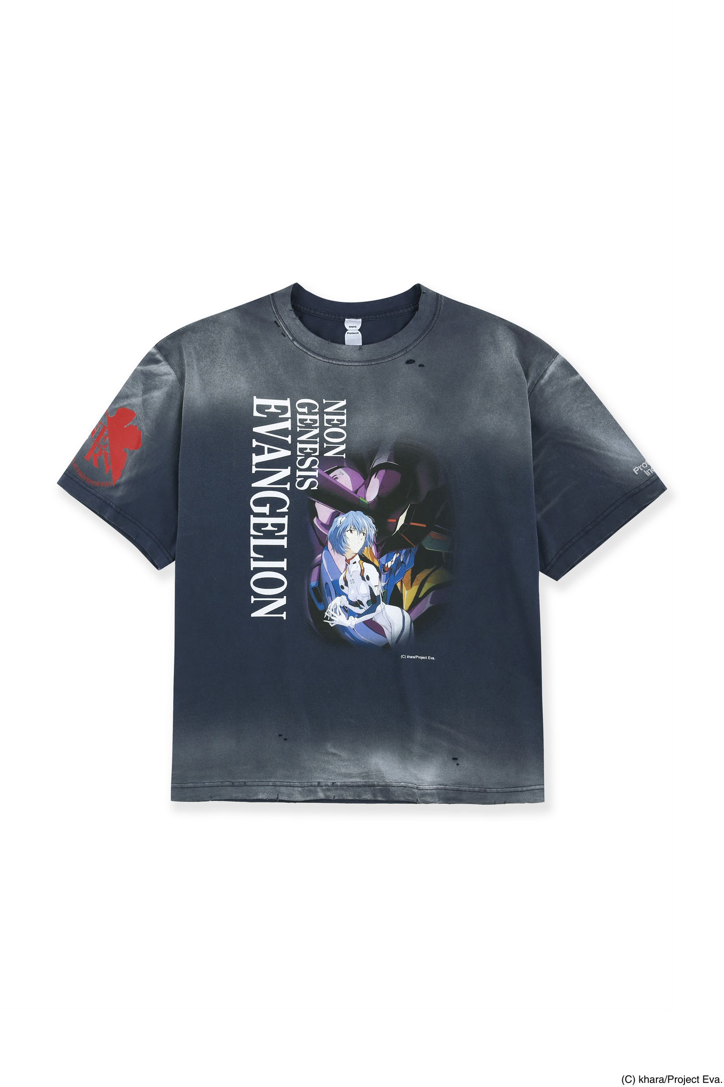 Protocol Index × EVANGELION_OVERDYED VINTAGE REI T-SHIRTS (Navy)