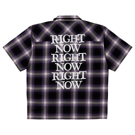 LOOSEJOINTS_loosejoints≒RAFU - TOMOO GOKITA - 'RIGHT NOW' FLANNEL S/S SHIRTS (Purple)