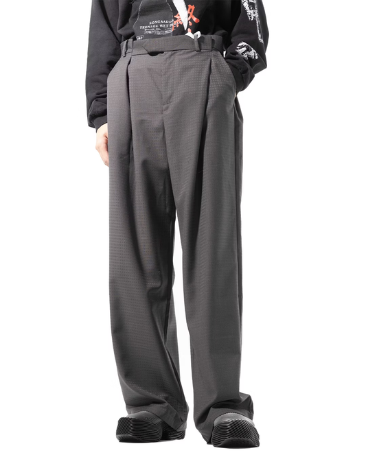 SONGAADON_Gray plaid trousers (Gray)