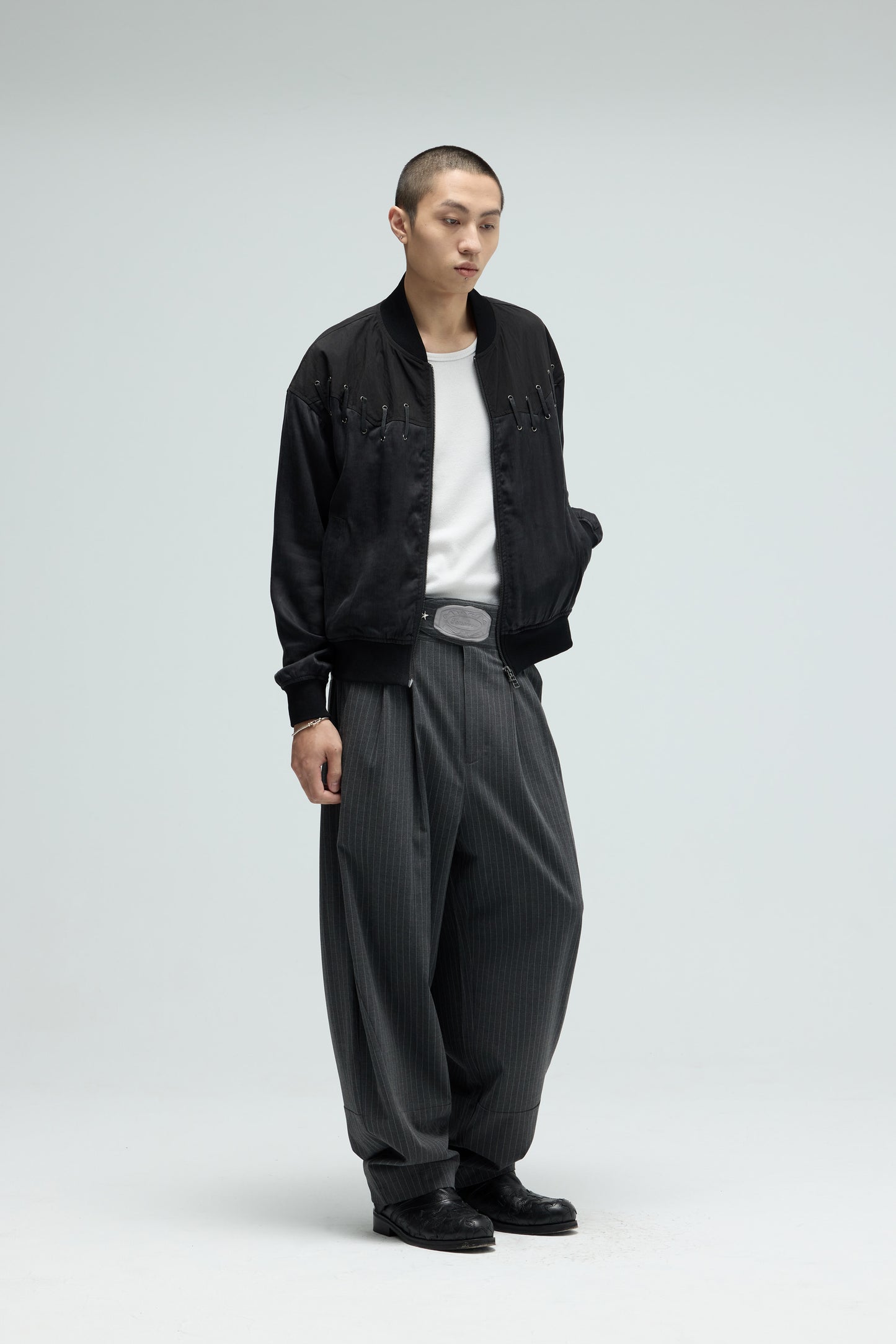 EQUALNEAR_Rodeo Bomber Jacket (Black)