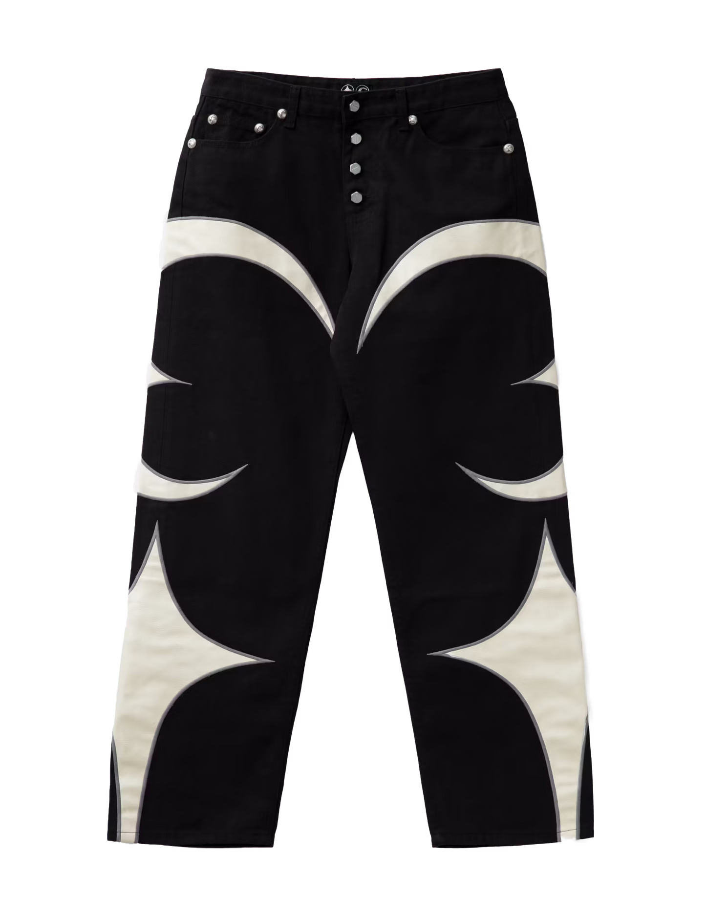 Thug Club_TC Leather Washing Denim Pants (Black&White)