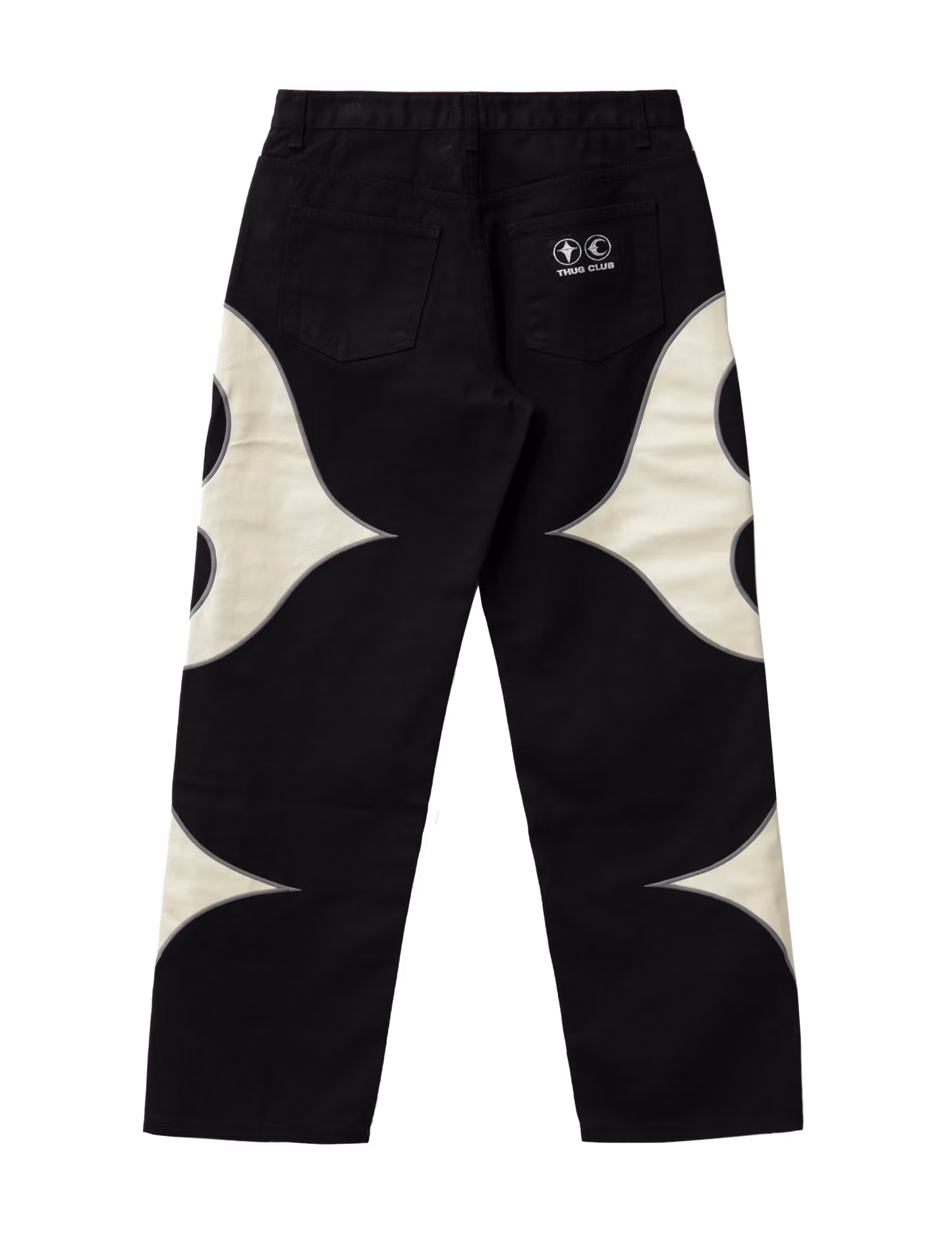 Thug Club_TC Leather Washing Denim Pants (Black&White)