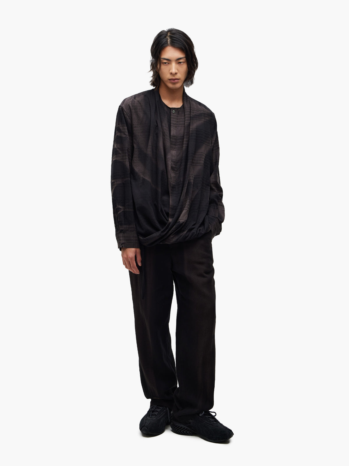 JiyongKim_Sun-Bleached Drape Shirt (Black)