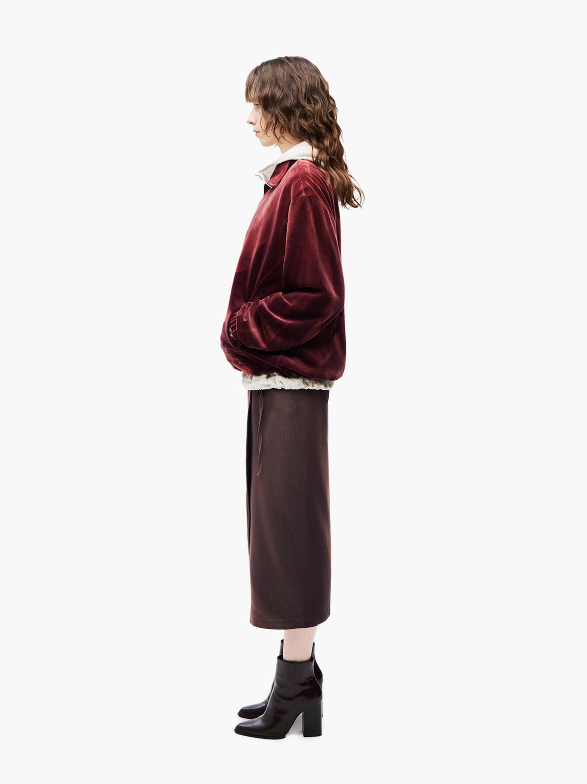 JiyongKim_Sun-Bleached Half-Zip Sweatshirt (Burgundy)