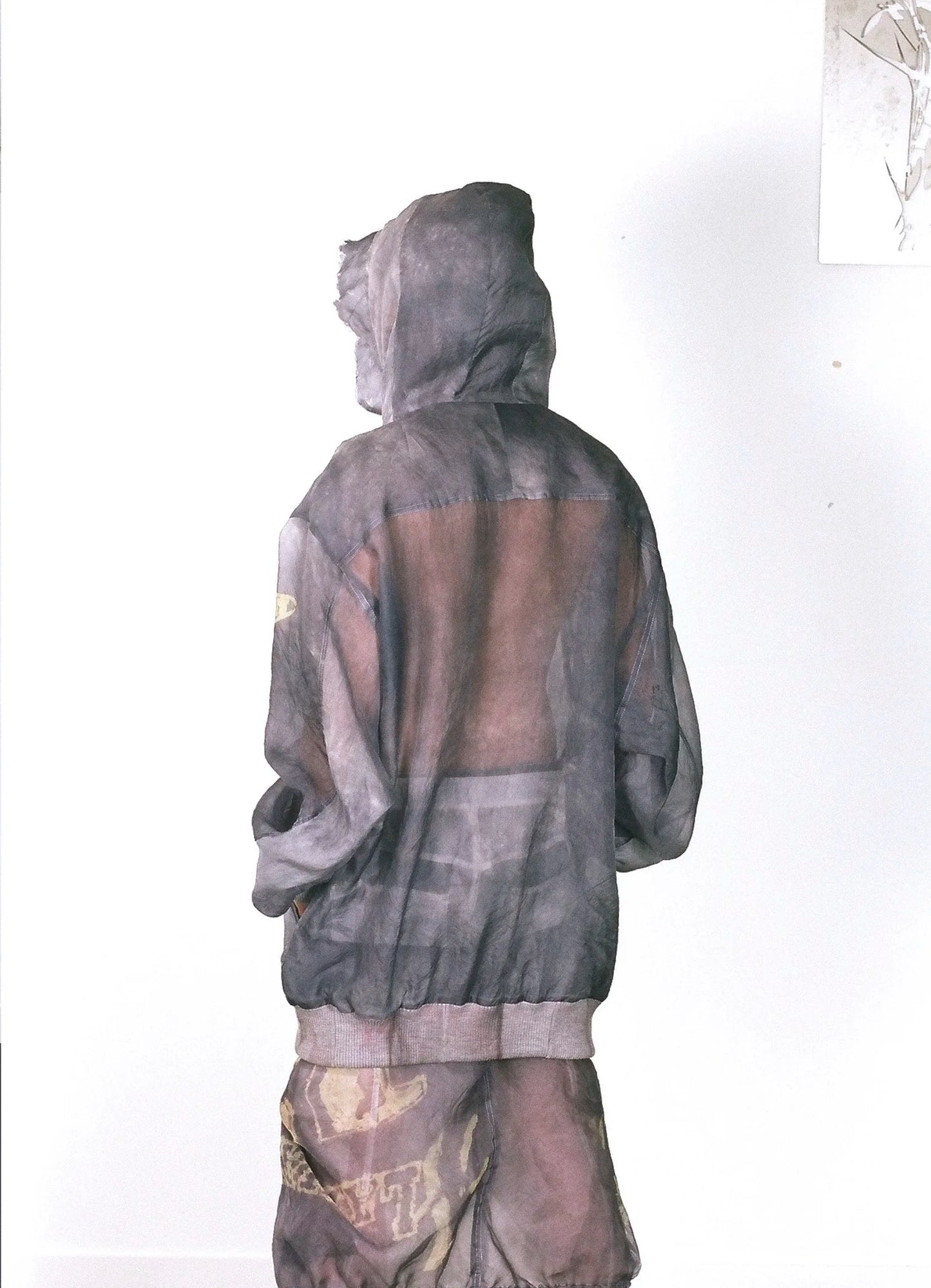 ALA TIANAN_SILK ORGANZA DISTRESSED HOODIE (Purple)