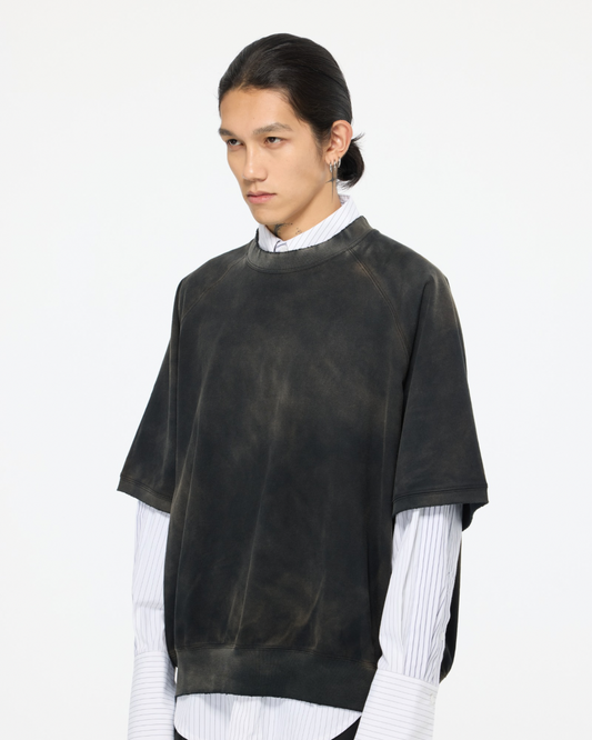 blANk_SET STUDIO_KNITTED RAGLAN SLEEVE TOP (Monkey Wash)