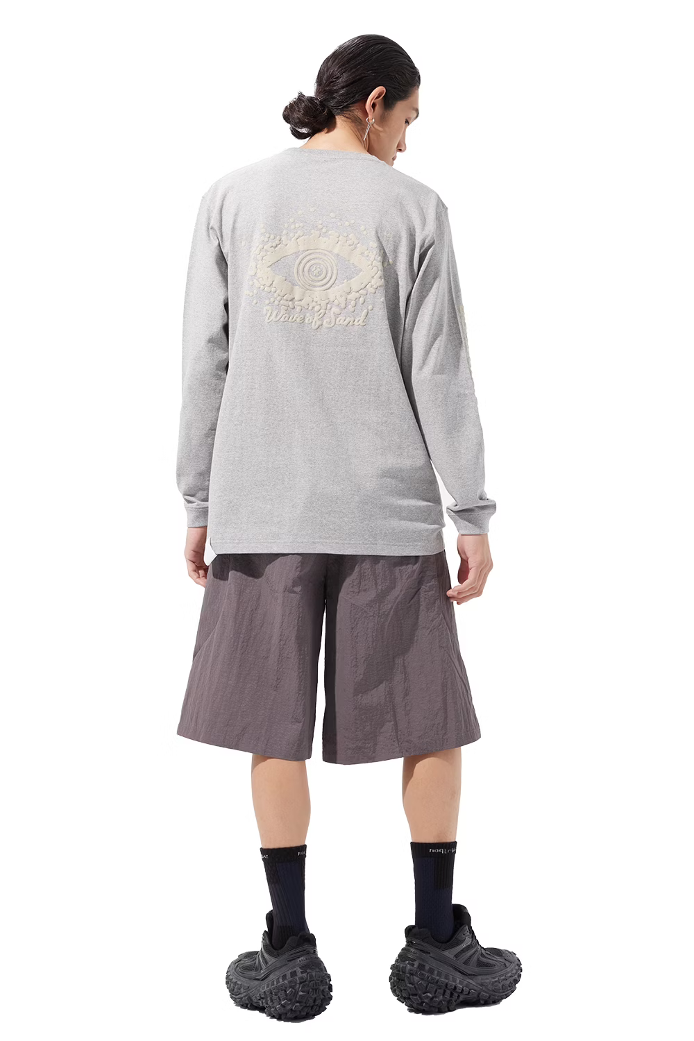 Wave of Sand_PRINT LOGO LONG T SHIRTS (Stone)