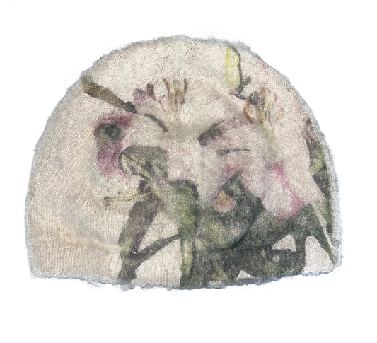 ALA TIANAN_FLORAL PRINT FELT REFLECTIVE JACQUARD BEANIE