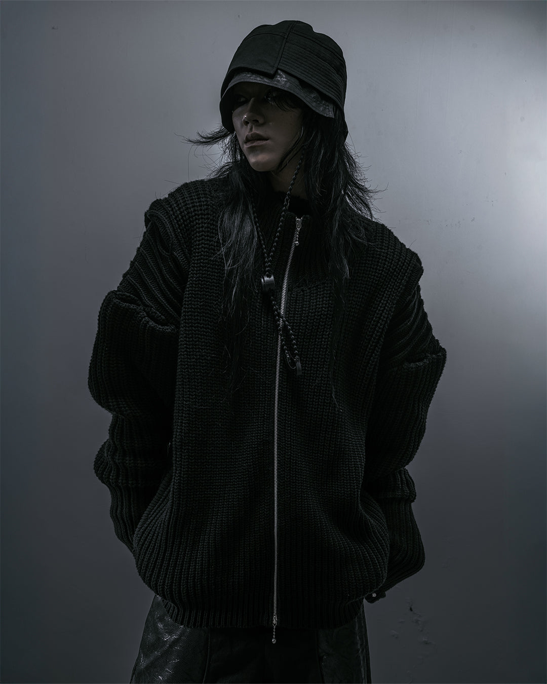 INCODER_Soft Armor Knit Jacket (Black)