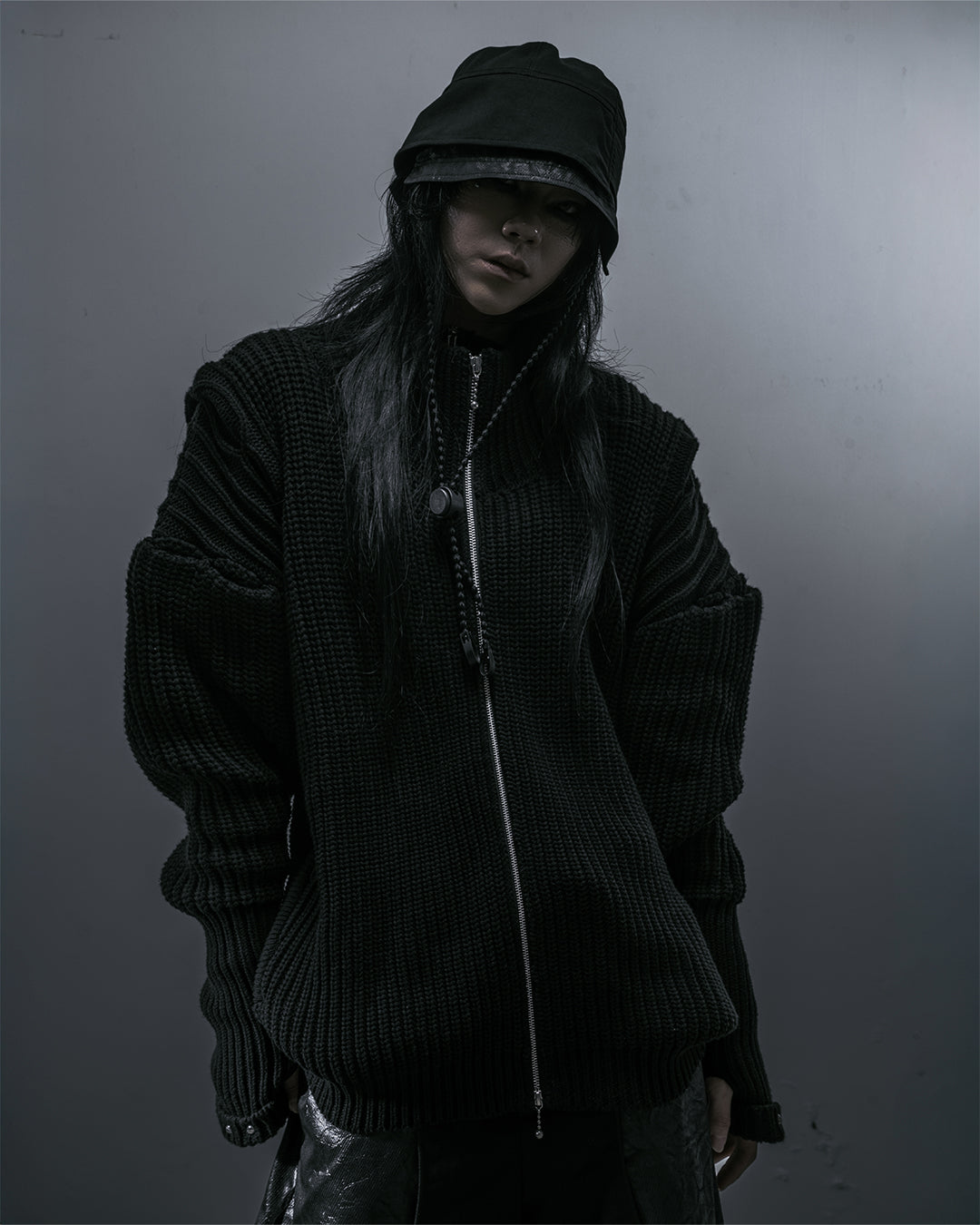 INCODER_Soft Armor Knit Jacket (Black)