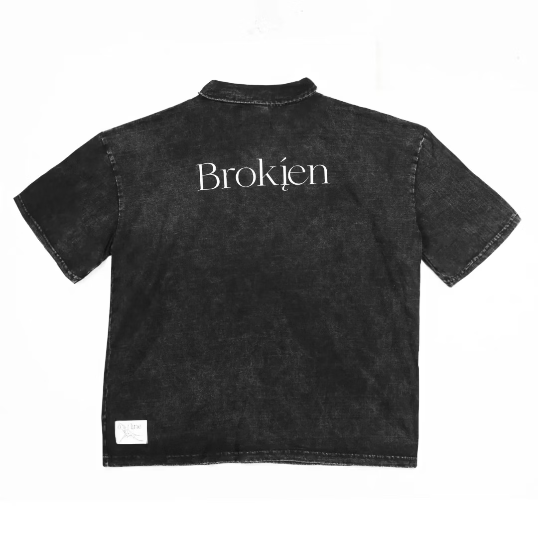 Ò line_Broken Polo T (Dirty Black)