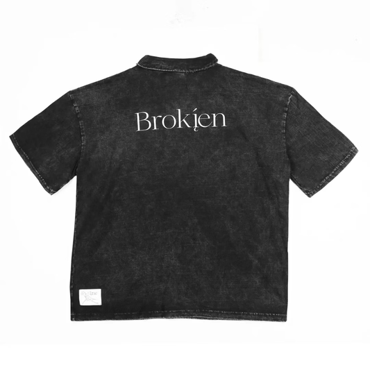 Ò line_Broken Polo T (Dirty Black)