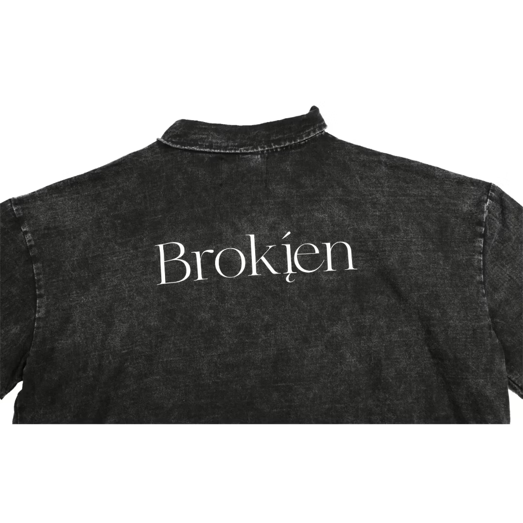 Ò line_Broken Polo T (Dirty Black)