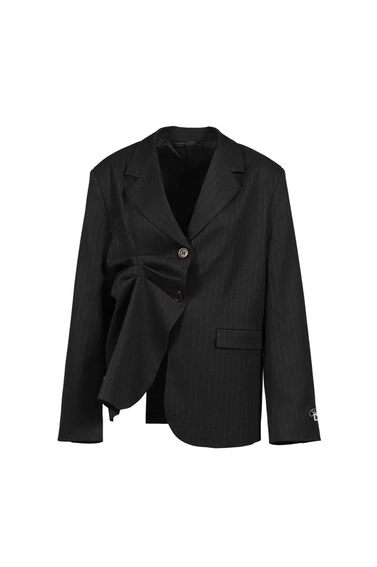 AVAVAV_AVAVAV PLEATED BLAZER PINSTRIPE (Black)