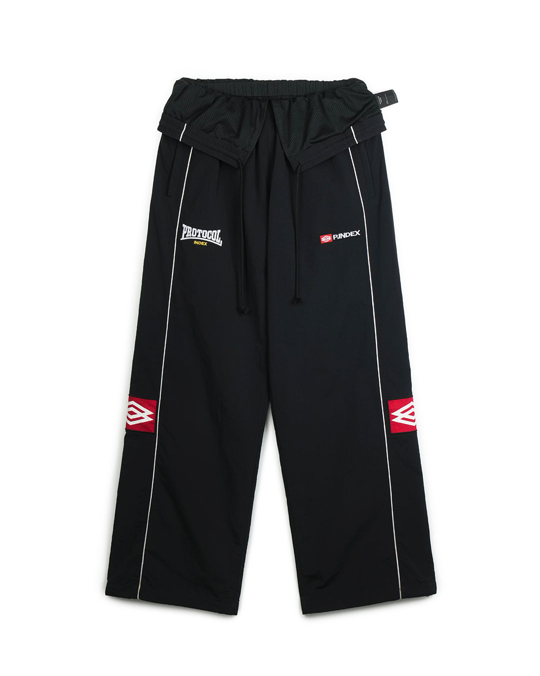 Protocol Index_FOLDED TRACK PANTS (Black)