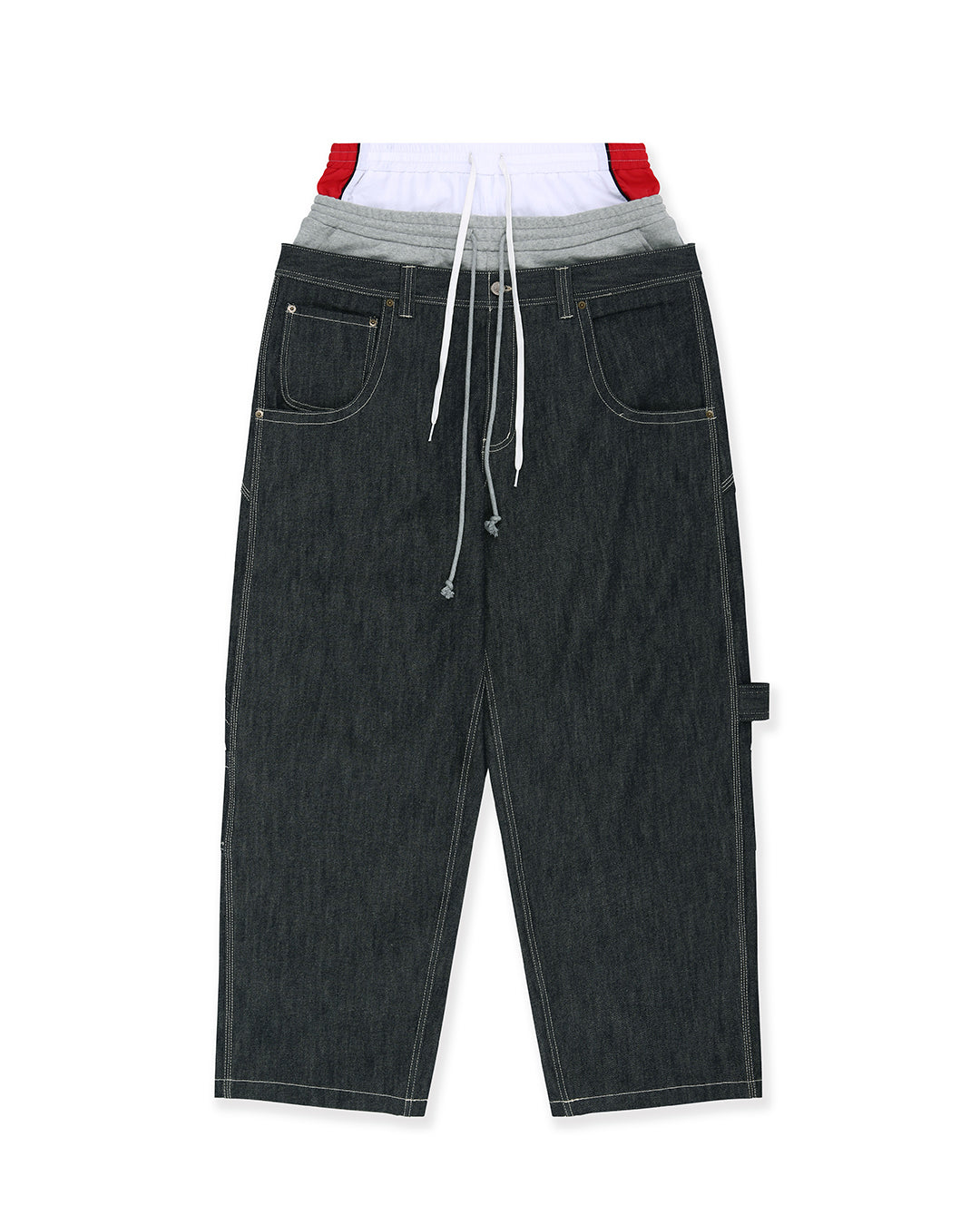 Protocol Index_3 LAYERED DENIM PANTS (Indigo Blue)